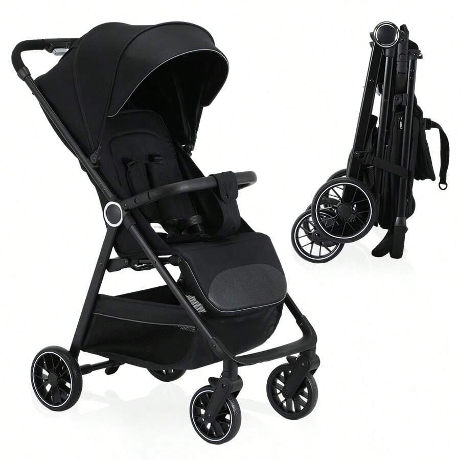 Lightweight, Foldable Stroller, One-Touch Series, Adjustable Backrest, Wide Sun Canopy, Breathable Mesh Fabric, Easy To Carry, Ideal For Travel