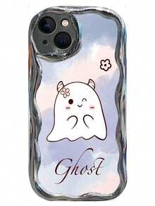 Wavy Edge Cartoon Halloween Ghost Left-Handed Soft Full Coverage Phone Case For IPhone 16/15 Pro Max/14/12/13 - Multicolor - View 2