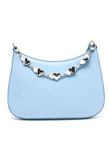 1pc Vintage Heart Arrow Coin Tassel Bag Chain, Silver Boho Style Purse Decor Chain, Detachable Clasp Shoulder Bag Accessory Charm - Multicolor - View 8