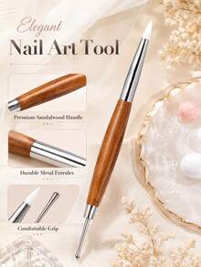 1pc Silicone Metal Dual-Head Engraving Pen Nail Art Tool, Suitable For Nail Design, Foil Carving, Painting Styling, Etc., Essential For Home DIY Nail Art - Multicolor - View 10