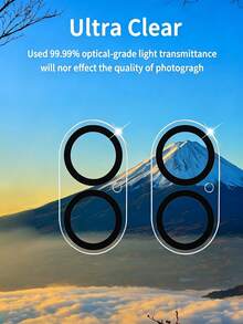 玻璃相機鏡頭保護貼，適用於 iPhone 18 Pro Max/18 Pro/17 Pro Max/17 Pro/17/16 Pro Max/16 Pro/16 Plus/16/15 Pro Max/15 Pro/15 Plus/15/14 Pro Max/14 Pro/14 Plus/14/13/12/11，超高清、防刮、夜拍友好、手機殼兼容、透明 2 入裝 [2026 新款] 9H 鋼化玻璃 - 無色 - 查看 3