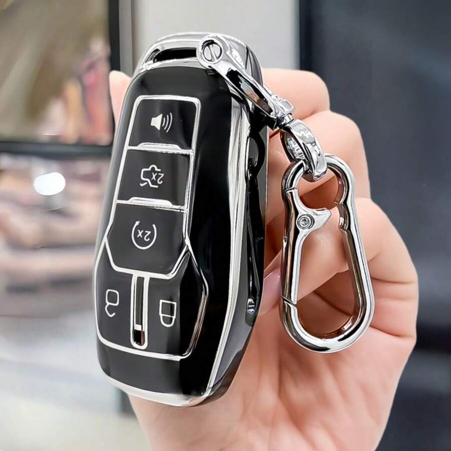 Car Key Fod Cover Case With Keychain For Ford For Fusion, For Mustang, For F150, For Edge, For Explorer, For For MKZ, For MKC, For MKX Remote Cover Exquisite High-End Keybag Suitable For Both Men And Women