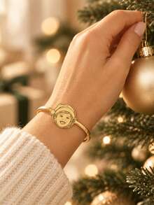 [ZzAi Custom]A Christmas Exclusive Customized Portrait Bracelet, With A Christmas Hat Added To The Portrait And Engraved On Your Bracelet (You Only Need To Provide The Portrait, The Christmas Hat Will Be Generated For You), A Precious Christmas Gift Filled With Love, Includes A Gift Box As The Most Surprising Christmas Gift. - Christmas Hat Style - View 7