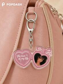 1/6Pcs KATSEYE Members Pink Heart Portrait Acrylic Keychain Set Yoonchae Megan Manon Lara Daniela Sophia Fan Bag Charm - Multicolor - View 2