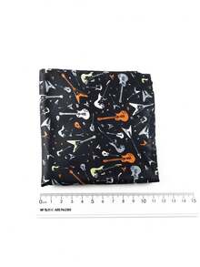 ZLQ&GOU 3 PCS Fashion Musical Instrument Graffiti Print Tie Set, Includes Necktie, Pocket Square, Bow Tie, Suitable For Party Events And Gatherings - Multicolor - View 2