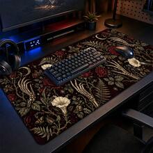 Skeleton Hand Floral Large Mouse Pad, Gothic Halloween Desk Mat, Extended Gaming Keyboard Pad Polyester Surface With Rubber Base For Home Office, Computer Setup And Spooky Decor 3 Sizes Available - View 4
