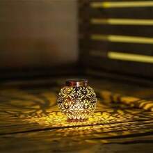 1PC/2PCS Solar-Powered Lantern, Automatically Lights Up At Night, Garden Decoration Light, Handheld Lamp, Tree-Hanging Light, Peony Flower Design, Chinese-Style Ambiance Light - Peony Lantern - View 5