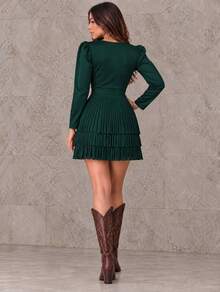 Women Short Dresses - Green - View 2