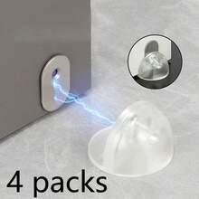 2/4pcs Oval Magnetic Door Stopper, Self-Adhesive With Rubber Cushion, Door Stop Holder Wall Protector - BB - View 14