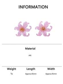 1 Pair Dopamine Colorful 3D Lily Flower Earrings, Vacation Party Atmosphere Earrings - Colorful Flowers - View 7