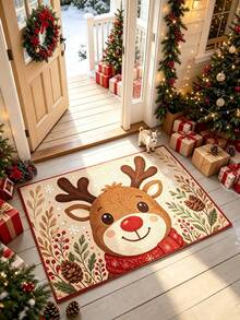 1pc Beige Deer Doormat, Doormat, Small Rug, Welcome Mat, Carpet, Floor Mat, Outdoor Doormat, Kitchen Rug, Home Decor, Front Door Mat, Area Rug, Outdoor Mat, Home Decor, Area Carpet, Garden Rug, Washable Carpet - Multicolor - View 2