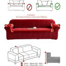 1PC Christmas Holiday Burgundy Vertical Striped Jacquard Fleece Sofa Cover, 3D Straight Texture Pleated Hem Full Coverage Sofa Protector, Soft & High Elasticity, Machine Washable, Dry Cleanable, Hand Washable, Living Room Holiday Sofa Cover, Suitable For 1/2/3/4 Seater Sofa, Spring/Summer/Autumn/Winter All Seasons - Red - View 13