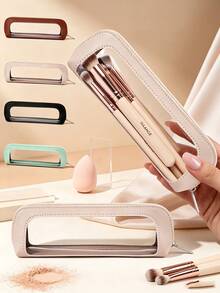 1/2Pcs Large Capacity Travel Zipper Makeup Bag, Multi-Functional Cosmetic Brush Storage Organizer, Portable Makeup Pouch, For Daily Use & Business Trips, Practical Beauty Gift For Women - Multicolor - View 3