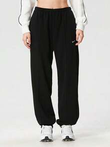 Nike Sportswear Chill Terry Lightweight Classic Comfortable Mid-Rise French Terry Sweatpants Women's - Black - View 1
