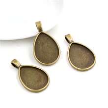 5pcs 18x25mm Inner Size Drop Pendant Cabochons Blank Base Setting Bezel Tray DIY Jewelry Making Accessories Findings - Teardrop - View 4