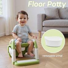 UBRAVOO 2-In-1 Toddler Potty Training Seat With Step Stool Ladder, Foldable Potty Chair With Soft Cushion & High Backrest, Adjustable Toilet Trainer - Green - View 5