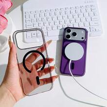 PC Full Coverage Large Hole High Transparency Magnetic Shockproof Phone Case, Cute Shock-Absorbing Camera Lens Protection Cover, Soft Ultra-Thin Protective Case, Compatible With Iphone 18 17 16 15 14 13 Pro Max 18 Pro Max 11 Phone Case, Various Holiday Gifts - Grey - View 5