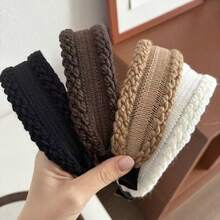 Vintage Fashion Knitted Cable Headband For Women, High Crown, Autumn/Winter, Premium Feel, Wide Band, Fashion Hair Accessory - Multicolor - View 6