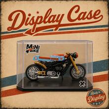 Set Blok Bangunan Sepeda Motor Mini dengan Kotak Pajangan, Kit Model Sepeda Motor Cafe Racer, Blok Perakitan DIY Retro, Hadiah Dekorasi Meja Koleksi Sepeda Motor - Mint Blue - View 5
