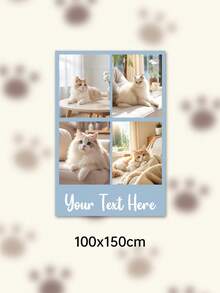 Custom Photo Text Throw Blanket, Personalized Picture Collage Fleece Blanket, Customized Pet Memory Photo Blanket For Sofa Bed Home Decor Gift - Multicolor - View 76