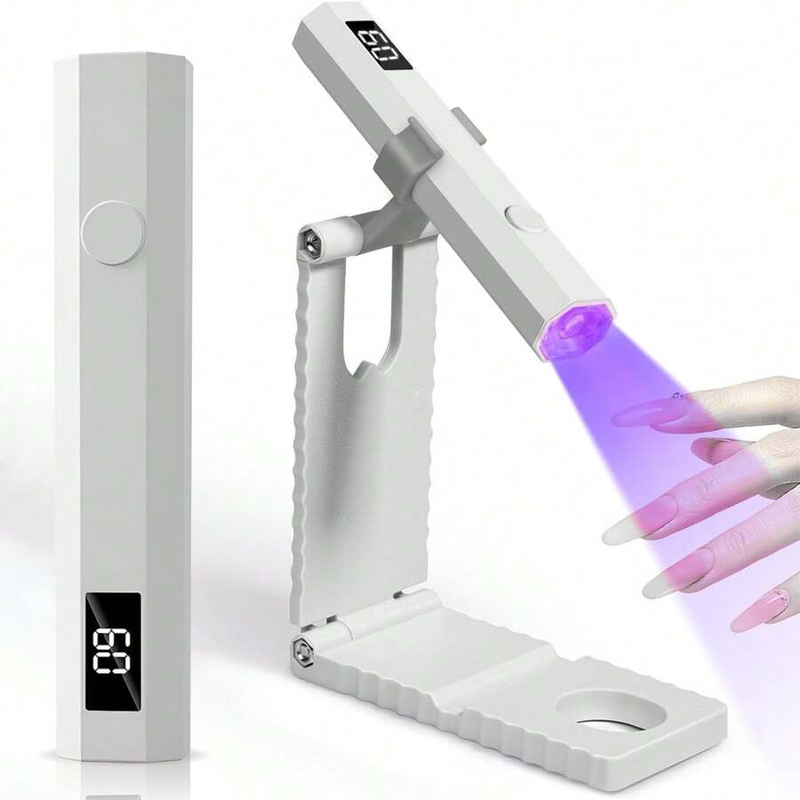Portable Nail Lamp Nail Polish Drying Lamp UV/LED Nail Curing Lamp With Digital Display USB Rechargeable Gel Curing Lamp With Stand Hands-Free Nail Lamp Suitable For Home And Salon Use Gel Nail Curing - Multicolor - View 1