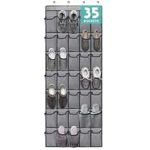 Large Capacity Door Hanging Shoe Storage Bag, Available In 40, 35, 24 Or 14 Slots. Made Of Breathable Non-Woven Fabric With Sturdy Black Frame, Dust-Proof And Moisture-Proof, Clear Visibility Of Contents. - View 24