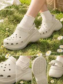 Crocs 女款復古木屐拖鞋/涼鞋 戶外旅行休閒日常舒適輕便運動休閒拖鞋涼鞋 206302-2Y2 - 骨白色 - 查看 3
