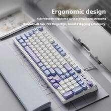 EWEADN Wired Keyboard, Full-Size Layout With Number Pad, Rainbow Backlit Keys, Ergonomic Design, Multifunctional Media Knob, Ball-Top Keycaps, Stylish Green & Blue Color Options, Comfortable Typing For PC, Laptop, Desktop, Office & Gaming - View 8