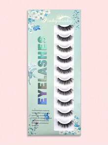 10 Pairs Crisscross 14mm Long False Eyelashes - Black - View 1