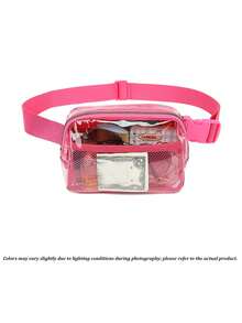 Lulu Style PVC Transparent Plastic Makeup Bag, Outdoor Sports Running Phone Storage Pouch, Unisex Multi-Function Crossbody Bag - Multicolor - View 27