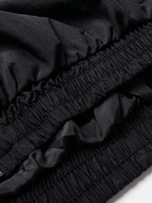 Adidas Women's BALLOON TT Loose Fit Comfortable Stand Collar Woven Jacket For Daily Outdoor Wear KY0545 - Black - View 8
