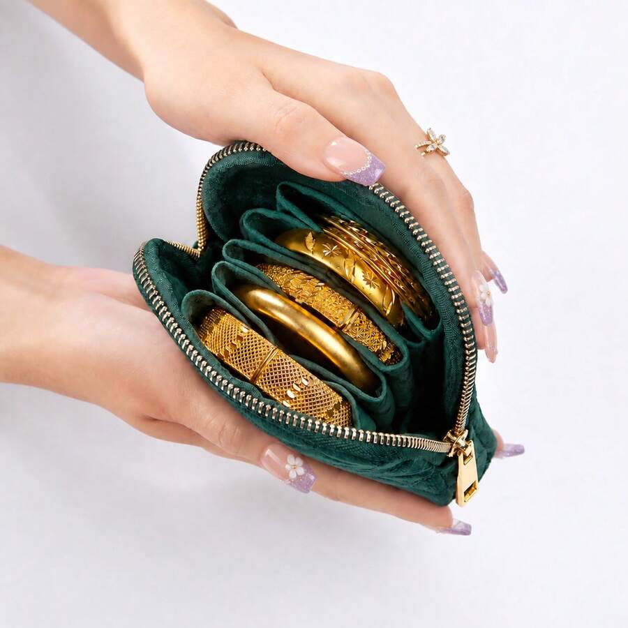 6-Layer Velvet Soft Diamond Jewelry Storage Bag, Small Travel Jewelry Pouch With Zipper, Suitable For Bracelets, Rings, Earrings, Necklaces