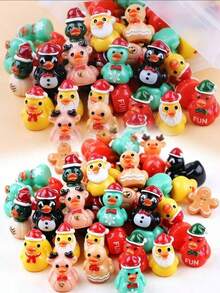 Christmas Resin Decorations, Christmas Reindeer Penguin Gingerbread Man Figures, Suitable For Holiday Design, Perfect For Christmas Winter Party Gift Bags, Christmas Stocking Fillers - A - View 9