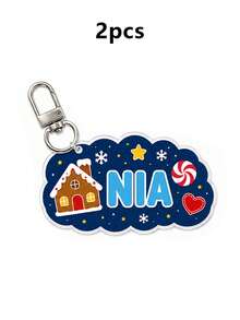 Custom Christmas Cloud Keychain, Personalized Name Keychain Accessories, Bag Charm Key Chain, Customized Keychains, Customizable, Christmas Keychain - Multicolor - View 19