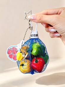 A Bag Of Bell Pepper Decorative Ornaments, Bag Charms And Keychains, Simulated Fruit Accessories, Unique Anti‑Loss Backpack Decorations - Multicolor - View 5