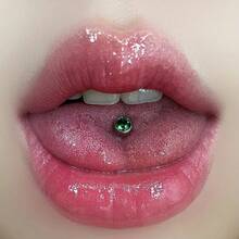 Comfort Formula F136 Titanium Alloy Tongue Stud, Multi-Color Internal Thread Tongue Ring, Non-Fading Piercing Jewelry, Suitable For Halloween, Christmas And Daily Wear - White - View 6