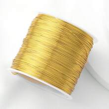 Benang Metalik Emas dan Perak 100m/Gulung 0,3/0,4mm untuk Gelang dan Kalung DIY, Tali Manik Perhiasan Anti Pudar, Buatan Tangan - beraneka warna - View 12