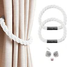 2pcs Thick Rope Curtain Tiebacks, Modern Home Decor, With Minimalist Magnetic Buckle Fasteners, Suitable For Bedroom And Living Room - Multiple Styles - View 6