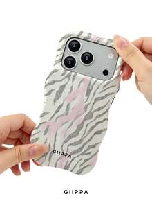 GIIPPA 1pc Distressed Zebra Print Design Phone Case, Compatible With Phone 17 Pro Max, 16 Pro Max, 15 Pro Max, 14 Pro Max, Korean-Style High-End Fashionable And Fun Phone Case, Suitable For 11/12/13/14/15/16 Pro Max Plus, Elegant Design For Men And Women, Perfect Gift For Girlfriend On Christmas, Valentine's Day, Easter, Wedding Season And Birthday! - Multicolor - View 5