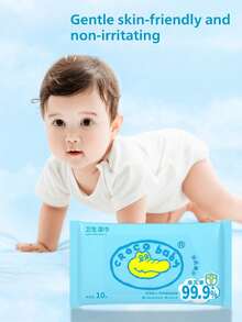 Gentle Care CROCO Baby Wet Wipes 10pcs/Pack, Soft Non-Woven Fabric, Alcohol-Free, Odorless, Durable, Portable, Suitable For Whole Family - New Hygiene Wipes 10pcs - View 4