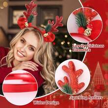 1pc Mixed Hair Christmas Headband Adult Deer Antler Hair Accessory, Suitable For Halloween And Various Holiday Theme Party Costume Props - Multicolor - View 7