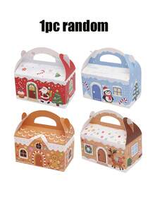 8/4/1pc Christmas Gift Box, Patterns Include Santa Claus, Reindeer, Snowman And Christmas Tree, Suitable For Christmas, Holidays And Home Decor, Party Favors And DIY Gift Packaging - Style Two - View 12