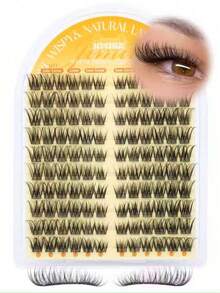 Natural Thick Cat Eye Cluster False Eyelashes, 10-15mm Pre-Arranged Eyelash Map, Single Cluster Eyelash Extensions Natural Effect - D - View 7