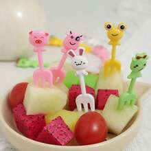 100pcs Animal Fruit Forks, Cake Sticks, Fruit And Vegetable Forks, Dessert Forks, Reusable, Table Decoration, Kitchen Accessories, Perfect For Holiday Parties/Back To School Dinner/Camping Picnic, Christmas, Kitchen Accessories, Wedding, Gift, Tableware Set, Personalized Gift - Multicolor - View 9