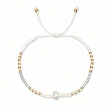 1PC Bohemian Minimalist Summer, Faux Pearl Beaded Bracelet, Adjustable Drawstring Friendship Bracelet, Birthday Gift - Multicolor - View 8