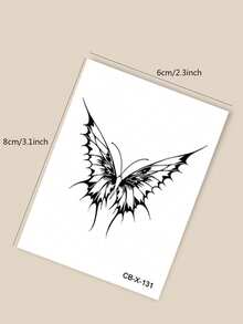 Herbal Juice Semi-Permanent Tattoo Sticker INS Style Aesthetic Butterfly Pattern 14 Days Non-Fading Music Festival Party Gift Arm Shoulder Back Waist Abdomen Body Temporary Tattoo Sticker 1pc - Blue - View 8