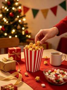Striped Popcorn Paper Boxes Classic Treat Containers For Birthday Carnival Movie Party Favors - View 6