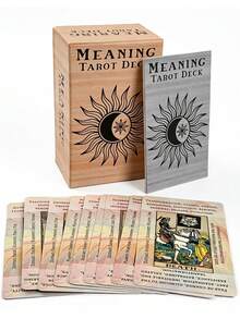 1 BoxMeaning Tarot Deck, 78 Cards, Self-Discovery Divination Set With Guidebook,Gift Box Set, Ideal For Personal Growth - Multicolor - View 4