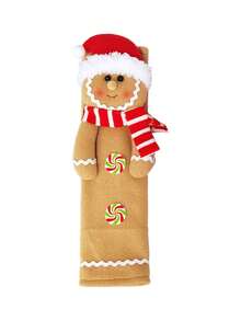 1pc/2pcs Christmas Gingerbread Man Refrigerator Handle Cover, Cute Gingerbread Boy & Girl Plush Fridge Handle Protector, Scene Decoration, Holiday Decor, Room Decor, Home Decor, Theme Party Decoration, Christmas Decoration - Multicolor - View 10