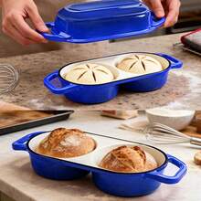 Enameled Cast Iron Dutch Oven With Lid, Suitable For Sourdough Bread Baking - Enameled Cast Iron Bread Pot - 500°F Oven Non-Stick Bread Pot, Dual Round Bread Baking Pans For Homemade Baking - View 10